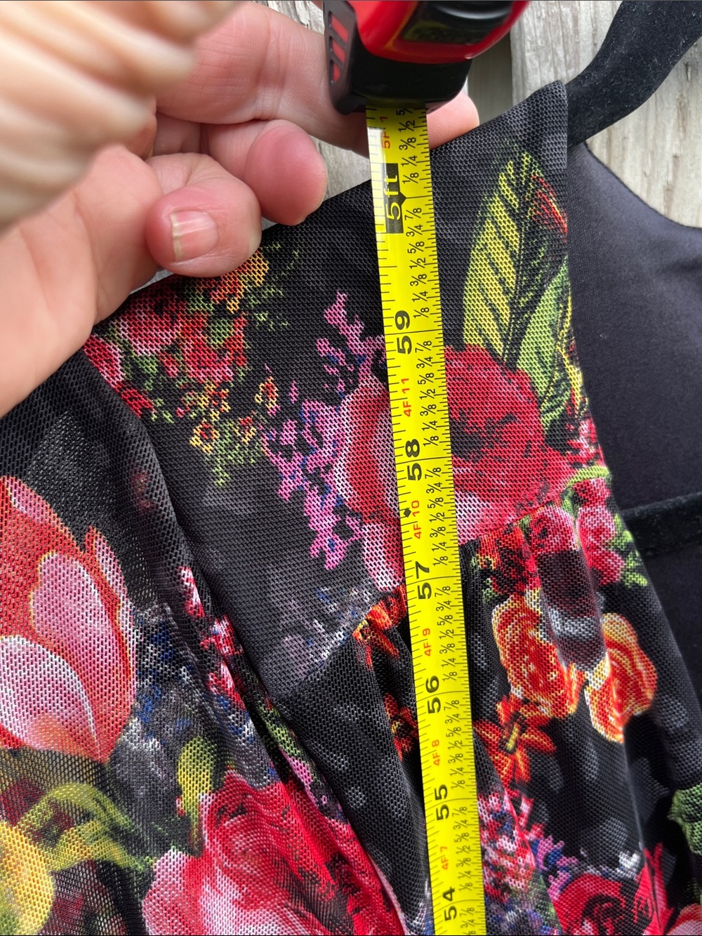 Betsey Johnson Black Floral Wrap Maxi Dress sz 16 - Picture 10 of 10